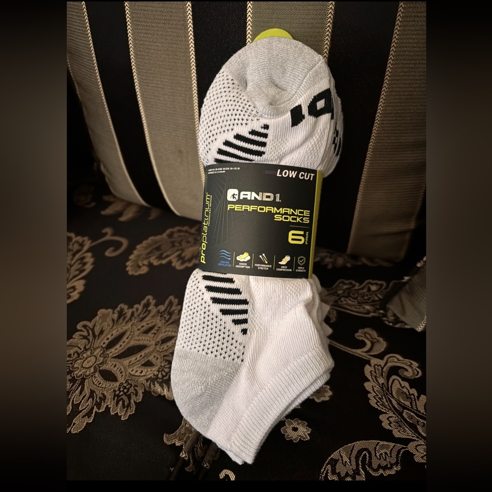 AND1 White  Performance Socks